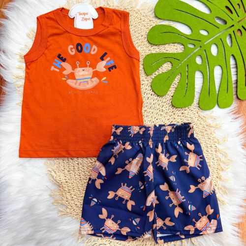 Conj. Regata The Good Life e Bermuda - Laranja 