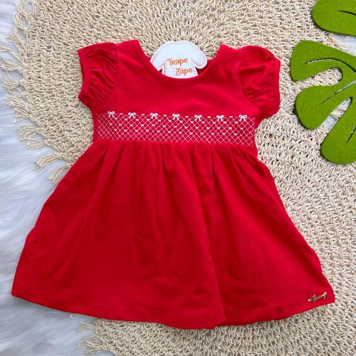 Vestido Lacinhos Bordados - Vermelho