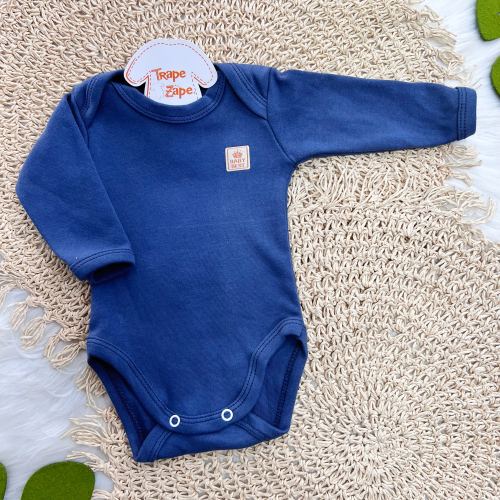 Conj. Body e Calça Basic 100% Algodão Egípcio com Proteção UV50+ - Azul Jeans
