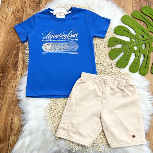 Conj. Camiseta Legendary e Bermuda - Azul Royal
