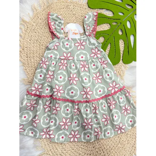 Vestido de Alcinha Floral - Verde