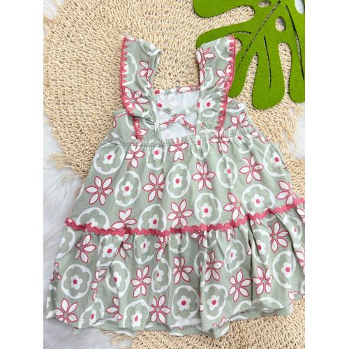 Vestido de Alcinha Floral - Verde