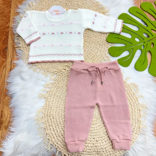 Conjunto de Linha Pétit - Rose e Off White