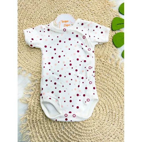 Body Kimono MC Confete Bordô e Rose - Off White