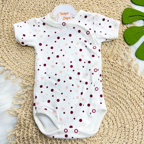 Body Kimono MC Confete Bordô e Rose - Off White