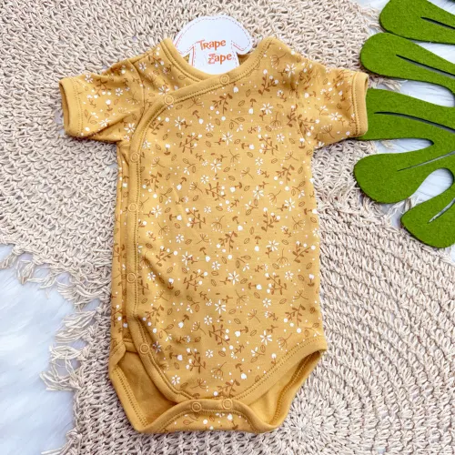 Body Kimono M/C Raminhos - Mostarda