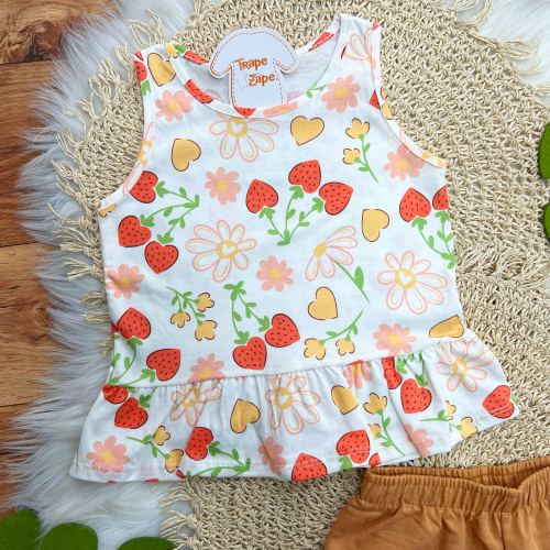 Conj. Regata Morangos e Short - Off White