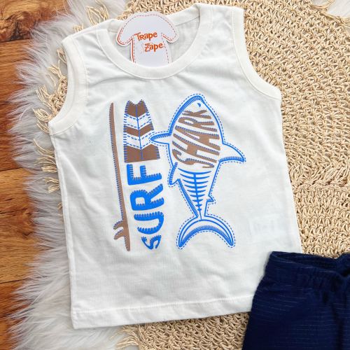Conj. Regata Surf Fish e Bermuda - Off White