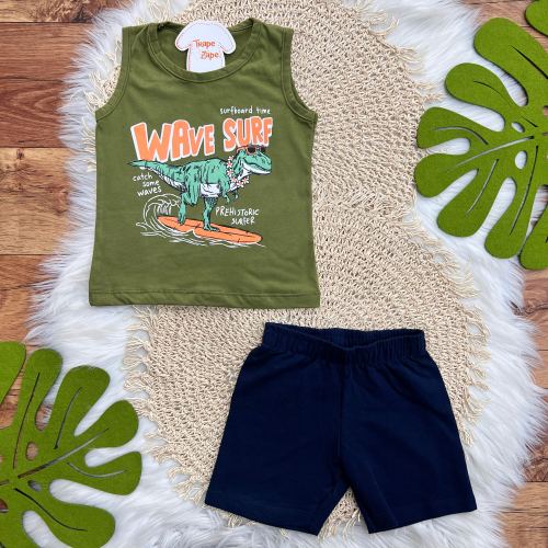 Conj. Regata Wave Surf e Bermuda - Verde Oliva