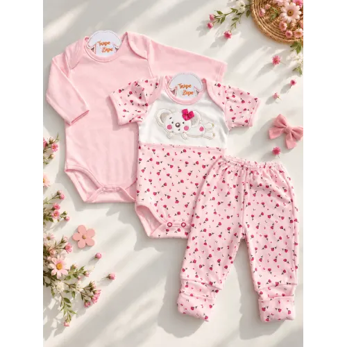  CONJ. DE MALHA 3 PEÇAS - Coala de Lacinho - Rose