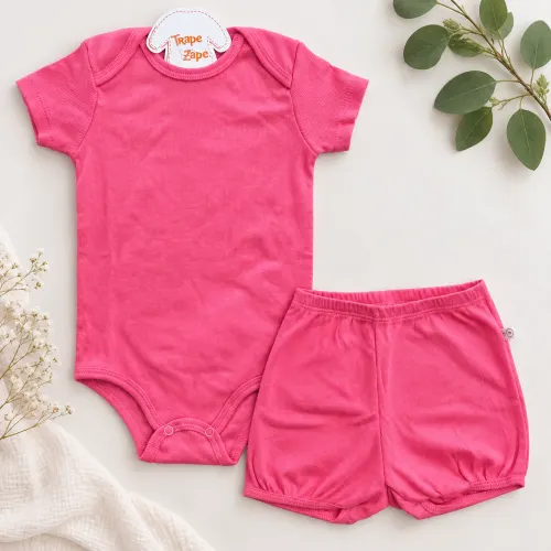 Conj Body e Short Canelado Pink