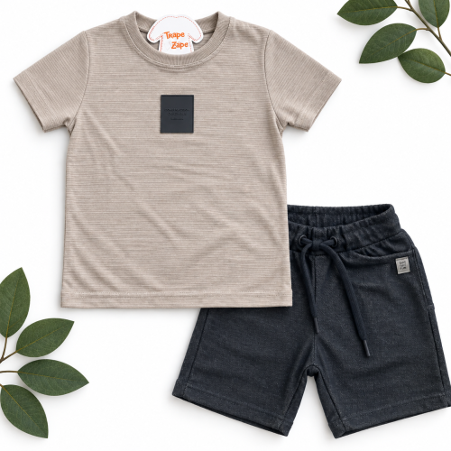 Conj Camiseta canelada Opportunity e short 