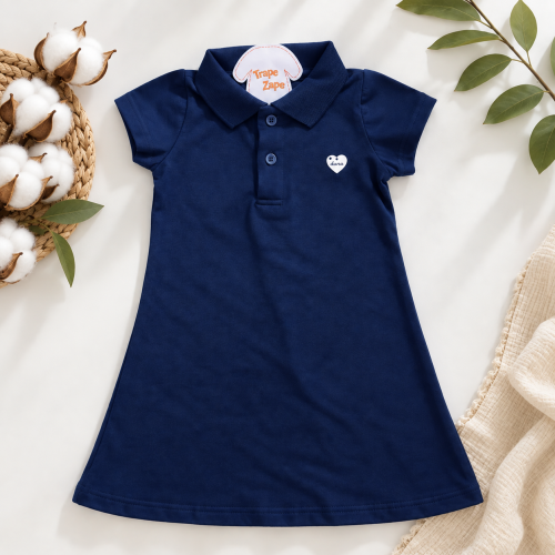 Vestido Gola Polo - Marinho