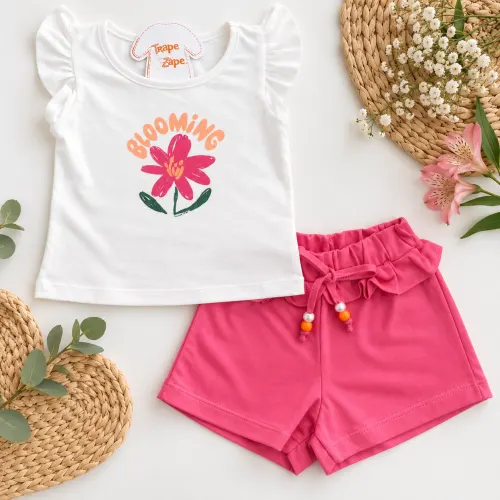 Conj Off Blooming e Shorts Pink