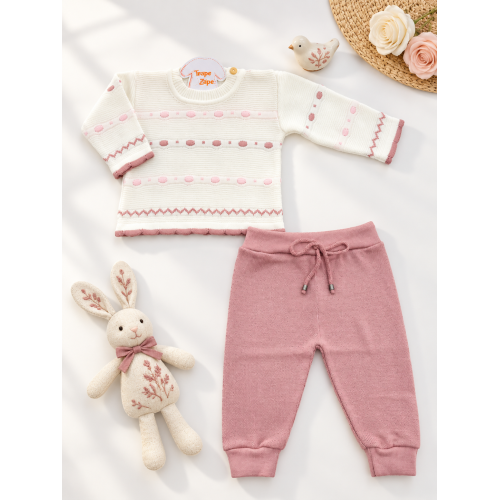 Conjunto de Linha Pétit - Rose e Off White