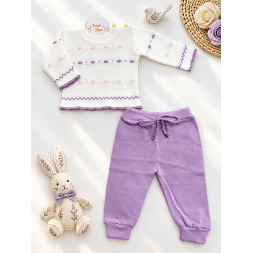 Conjunto de Linha Pétit - Lilás e Off White