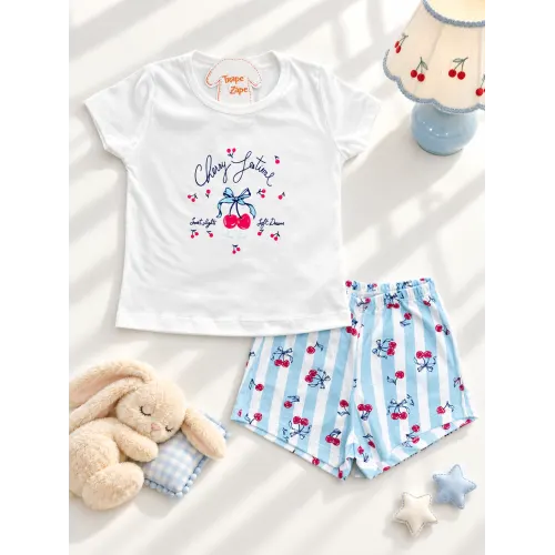 Conj Pijama Cherry Festival Cerejinha Off White