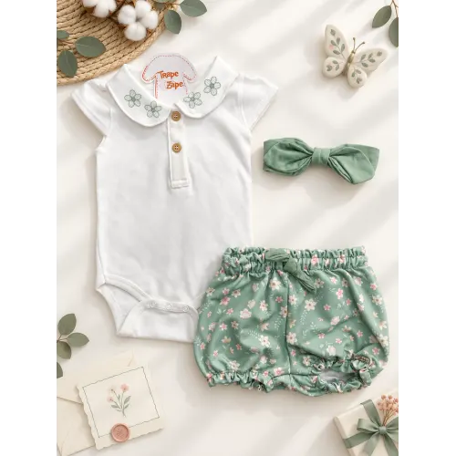 Conjunto Floral Verde Flora