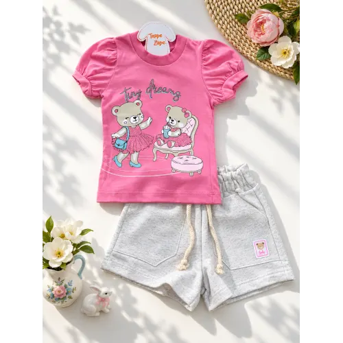  Conj. Blusa Tiny Dreams e Short em Linho  - Rose