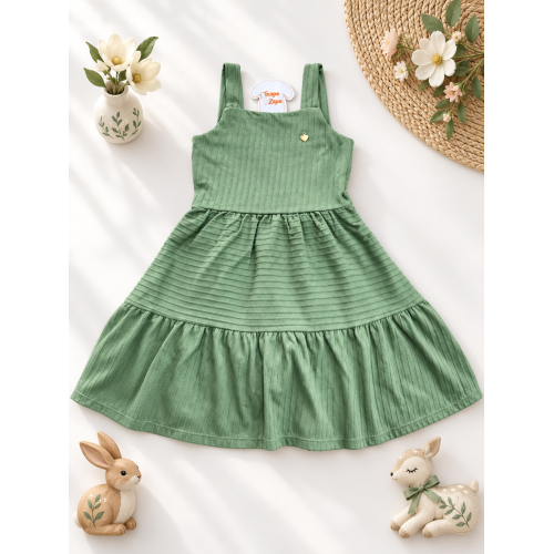  Vestido com Pingente de Coração e Detalhe nas Costas - Verde