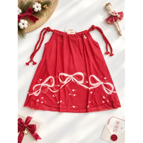 Vestido Cordãozinho com Laços - Vermelho