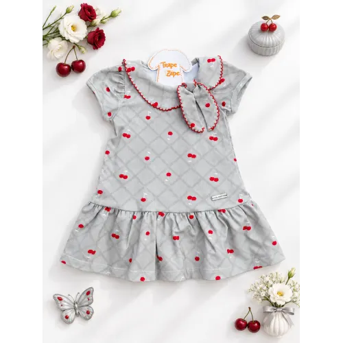 Vestido Cerejinha com Gola Retrô - Verde