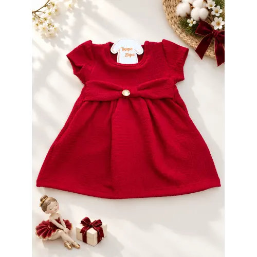 Vestido Laço com Pingente Dourado - Vermelho