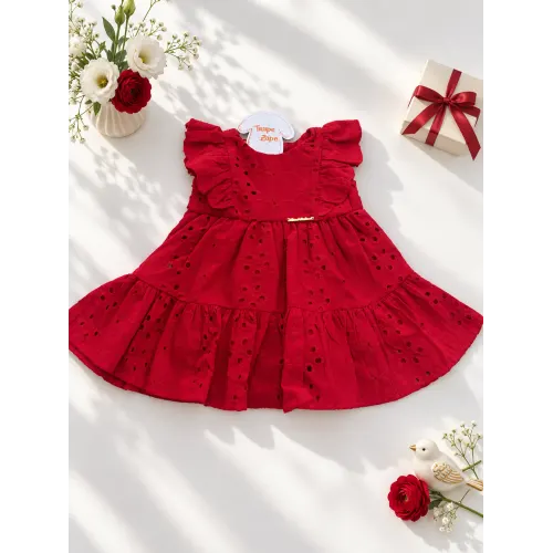 Vestido em Lese Vermelho