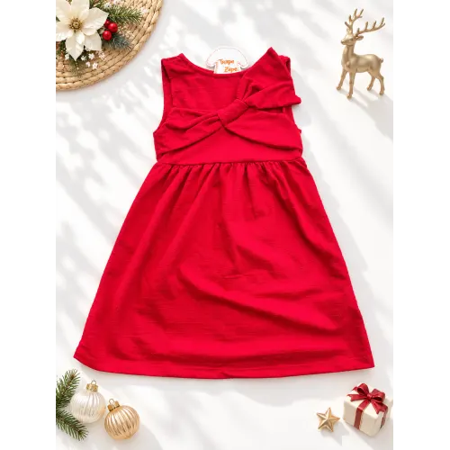 Vestido Longo Laço Frontal - Vermelho