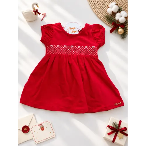 Vestido Lacinhos Bordados - Vermelho