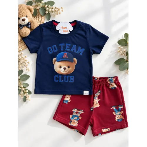 Conj. Camiseta Go Team Club e Bermuda - Marinho