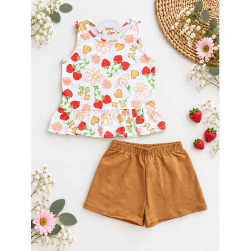 Conj. Regata Morangos e Short - Off White