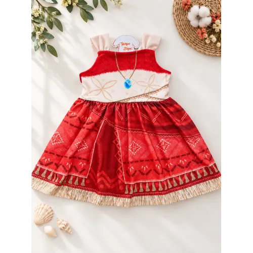 Vestido Princesa Moana - Ferrugem