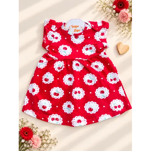 Vestido Ana Bola com Cerejinhas - Vermelho
