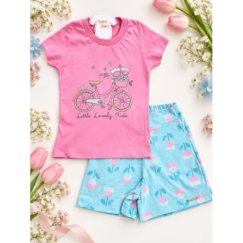Conj. Blusa Little Lovely Ride e Short - Rose