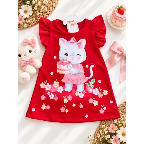  Vestido Gatinha Vermelho