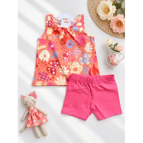  Conj. Regata Borboletas e Short - Laranja