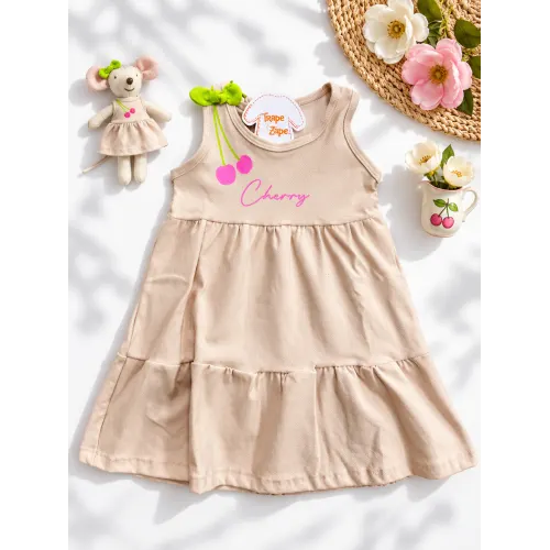 Vestido Cherry - Areia