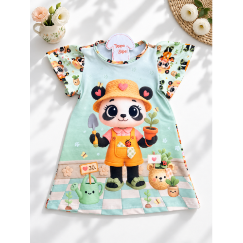  Vestido Futura Bióloga Panda Verde